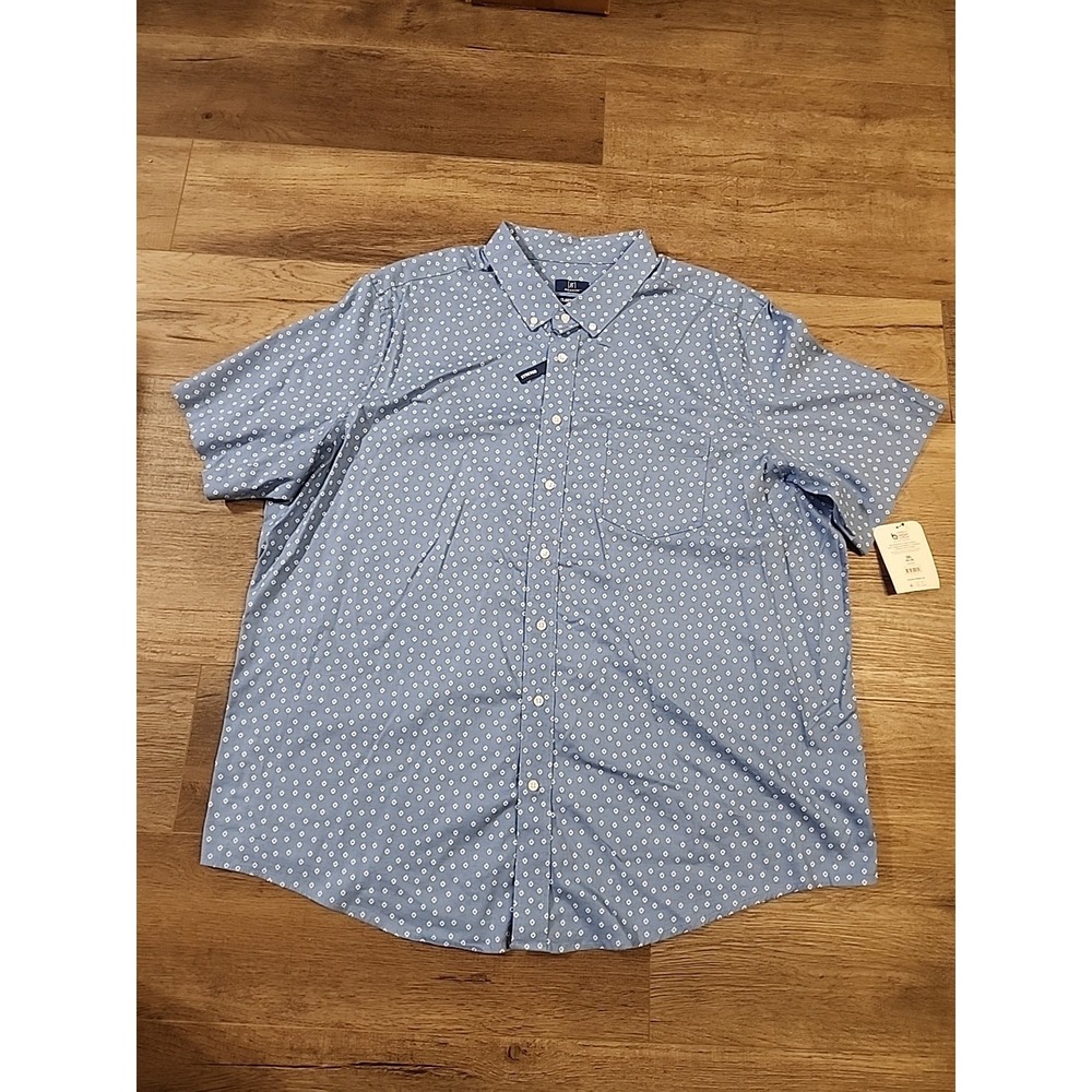 MENS GEORGE Short Sleeve Poplin Button-Up SHIRT clothes Size 3XL (54-56) New - Picture 2 of 4